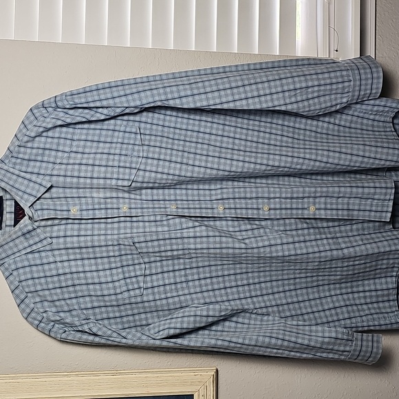 Lucchese Light Blue Checkered Button Down Shirt L - Picture 1 of 4